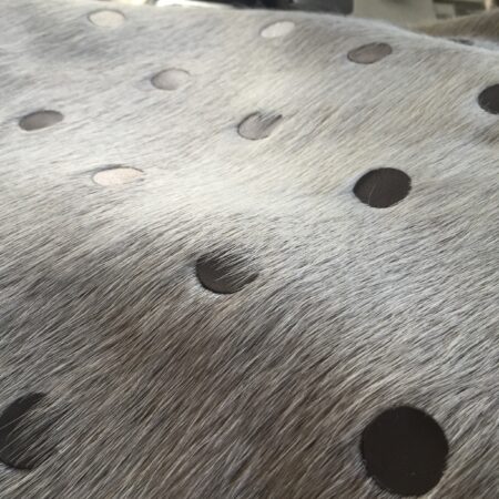 shopper TONY grijs / koeienvacht met stippen