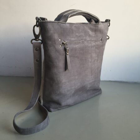 shopper TONY grijs / koeienvacht met stippen