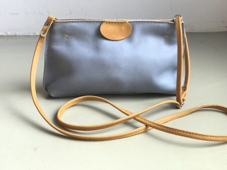 kniptasje PUK okergeel/ ijsblauw