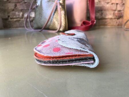 portemonnee stip zilver zijkant Portemonnee BETTY / beurs / wallet