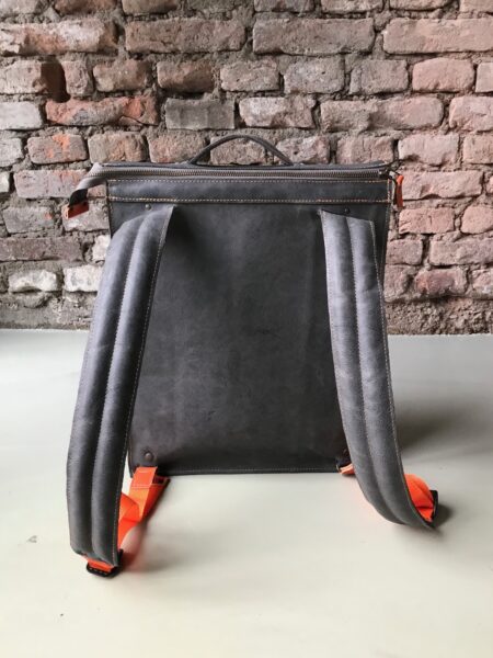 Voorbeeld werktas rugtas taupe / donkerblauw