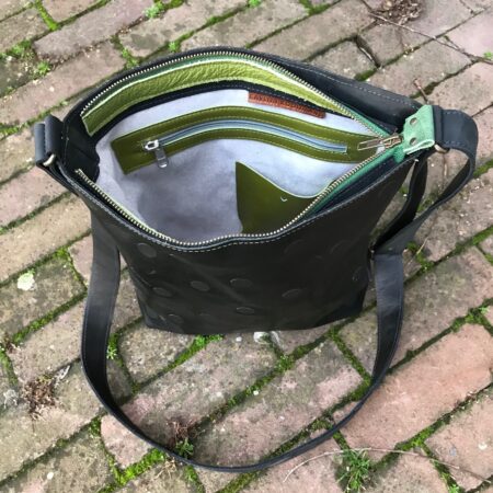 tony zwart binnenkant shopper TONY zwart met stippen