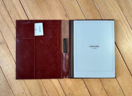 remarkable cover rrodbruin inside2 lederen cover voor reMarkable Paper Pro zonder sluiting