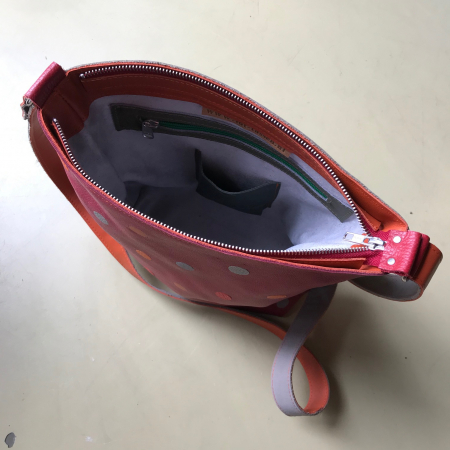 shopper TONY donkerroze met stippen