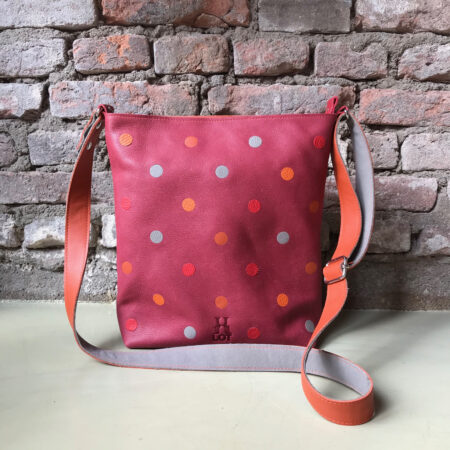 shopper TONY donkerroze met stippen