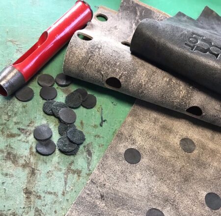 shopper TONY reused leather met stippen