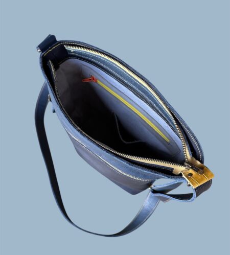 shopper SAMMY blauw - donkerblauw met print