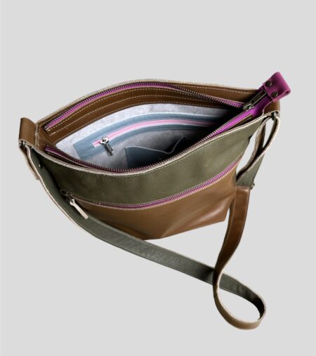 shopper SAMMY chocobruin / olijfgroen