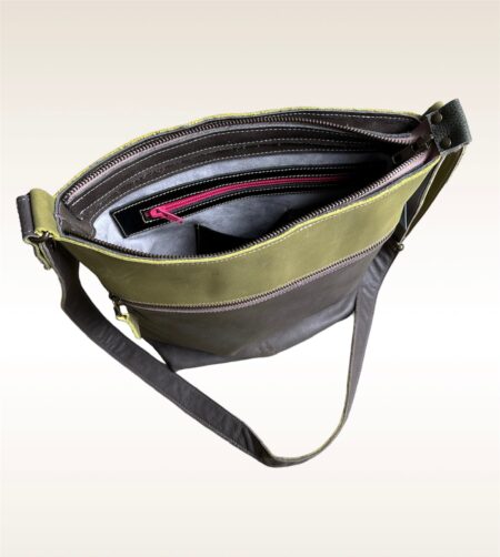 shopper SAMMY taupe / lichtgroen