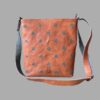 tony cognac groen backside shopper TONY cognac / groen met stippen