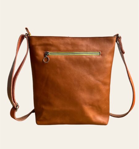 shopper TONY lichtblauw / oranje stippen