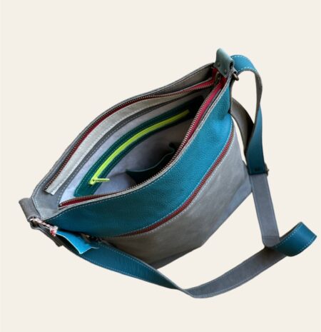 shopper SAMMY grijs / turquoise