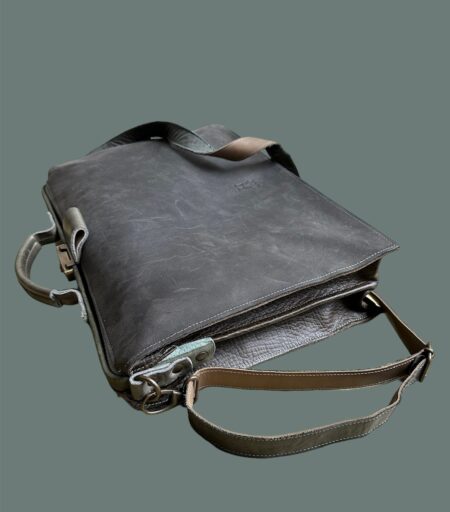 charley antraciet donkerbruin plat laptoptas CHARLEY antraciet / donkerbruin