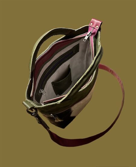 sammy koeienvacht kelly3 shopper SAMMY groen met koeienvacht