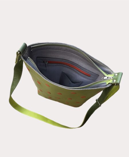 tony felgroen met oranje inside shopper TONY groen met oranje stippen