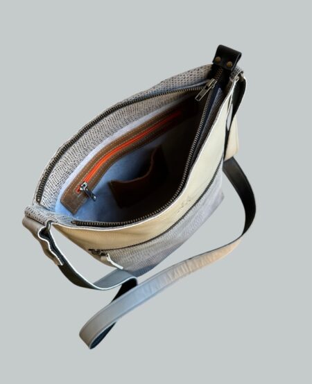 shopper SAMMY grijs met printje / creme