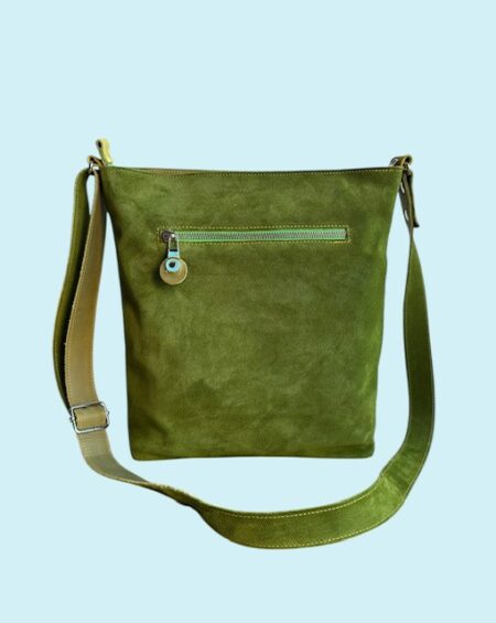 tony blauw met groene stippen achterkant shopper TONY blauw met groene stippen